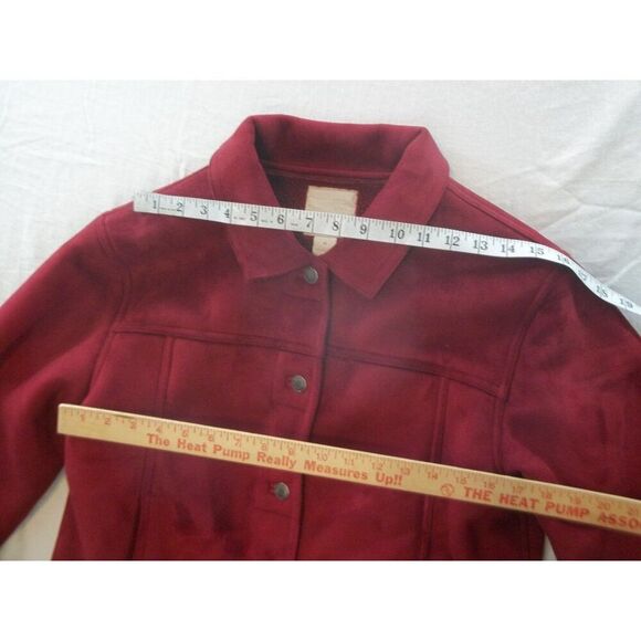 J. Jill Peacoat Women Sz M Burgandy 5 Button Everyday Unique Boho Winterwear - Picture 6 of 7